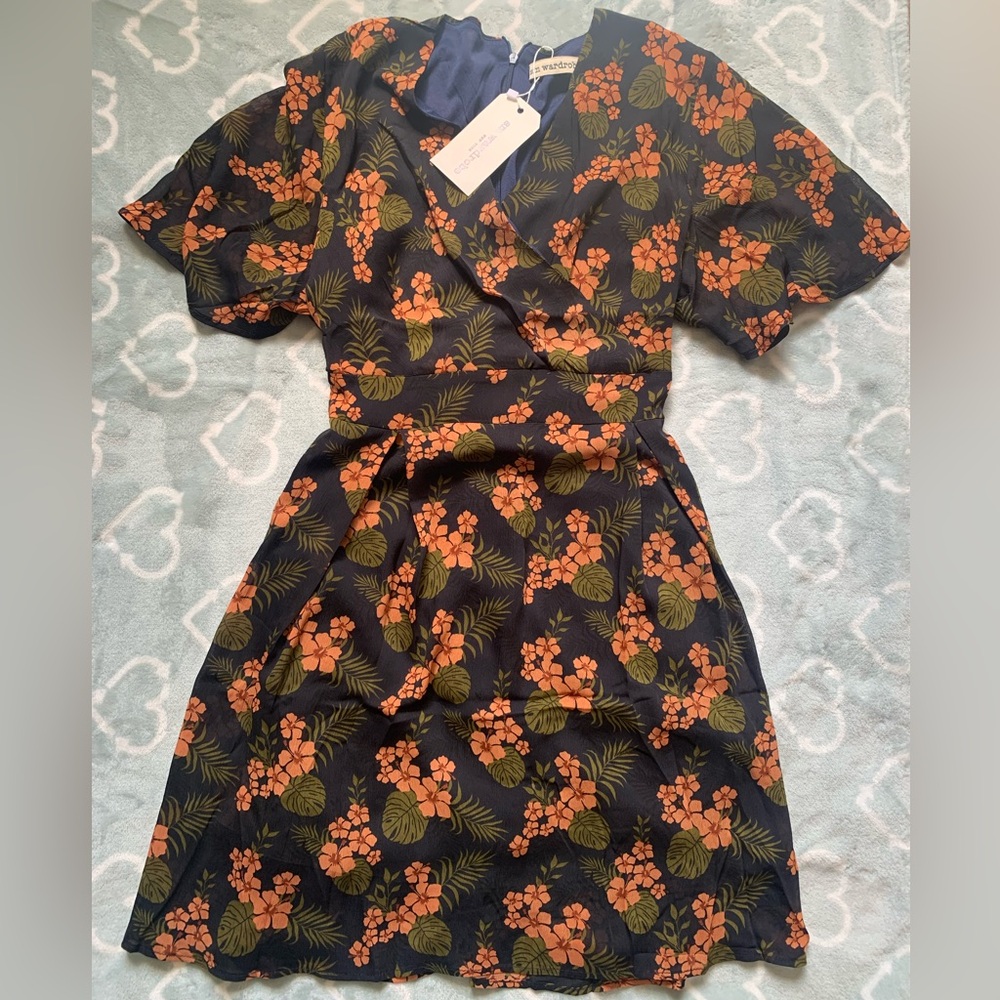 SM Wardrobe Floral Navy Dress